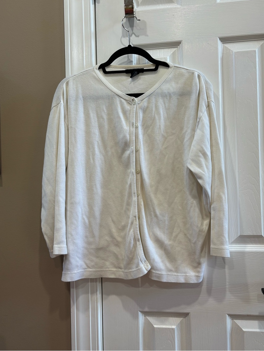 Britches For Women White 100% Cotton Button Down Cardigan Size XL
